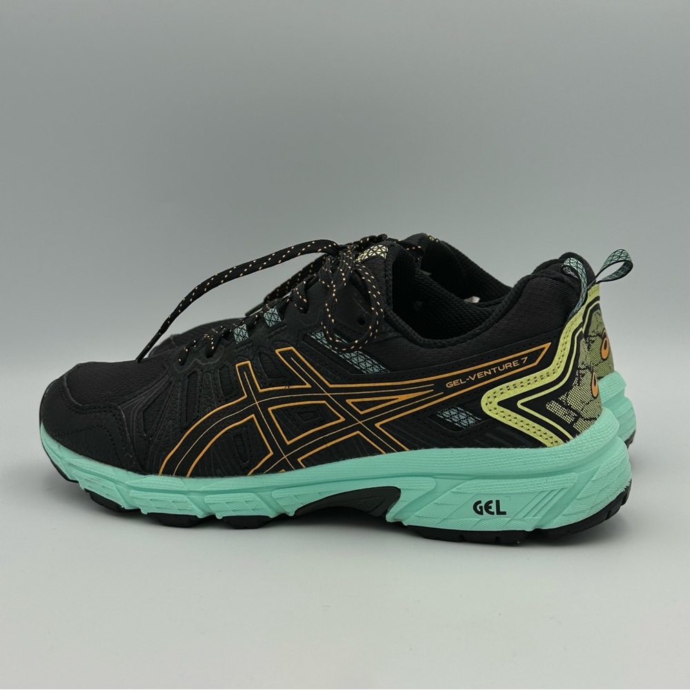 ASICS Gel Ventura-7 Women's Size 7 US Mesh Black Green Running Shoes 1012A476 - Picture 4 of 12